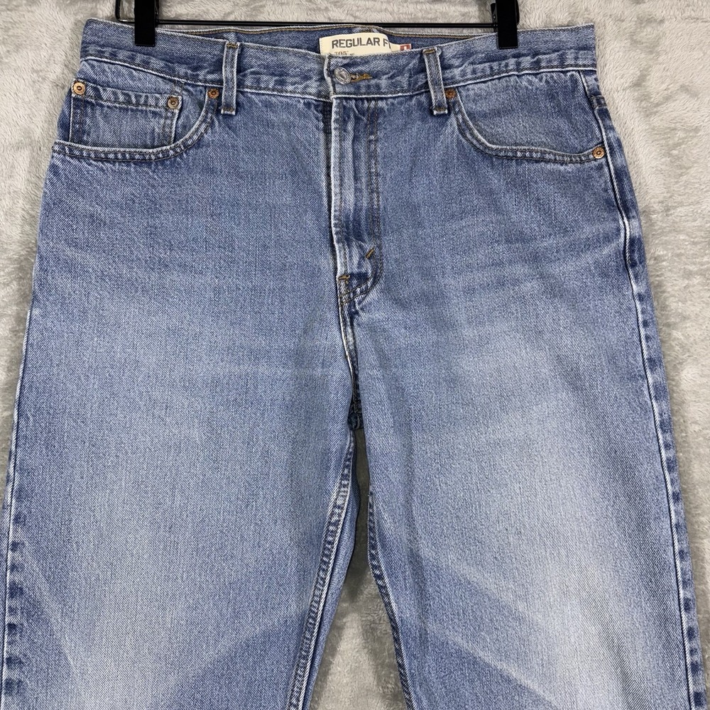 Vintage Levis 505 Jeans Denim Blue Mens 36x32 Fits 35x31 Straight Leg Light Wash - Picture 2 of 16